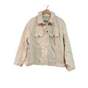 Old Navy Oversized Sherpa-Lined Boyfriend Jean Jacket Womens size XL NWT